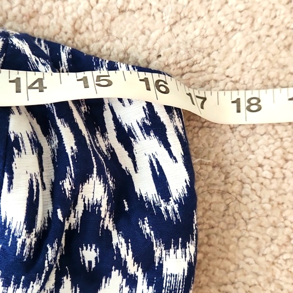 Banana Republic Ikat navy and white strapless dress NWOT - Picture 5 of 15